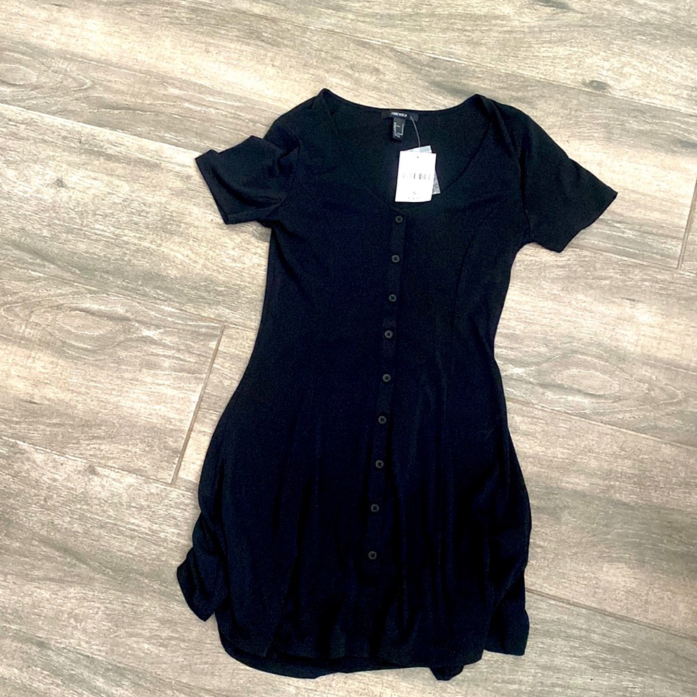 black mini dress